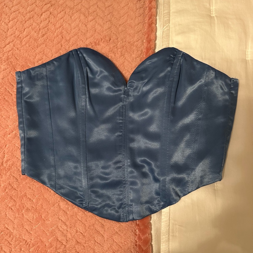 H&M Divided Light Blue Satin Top